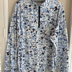 Greyson Men’s XXL Blue Camo 1/4 Zip Golf Pullover